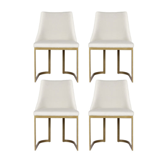 Artiss Dining Chairs Set of 4 Linen Fabric Frame Beige