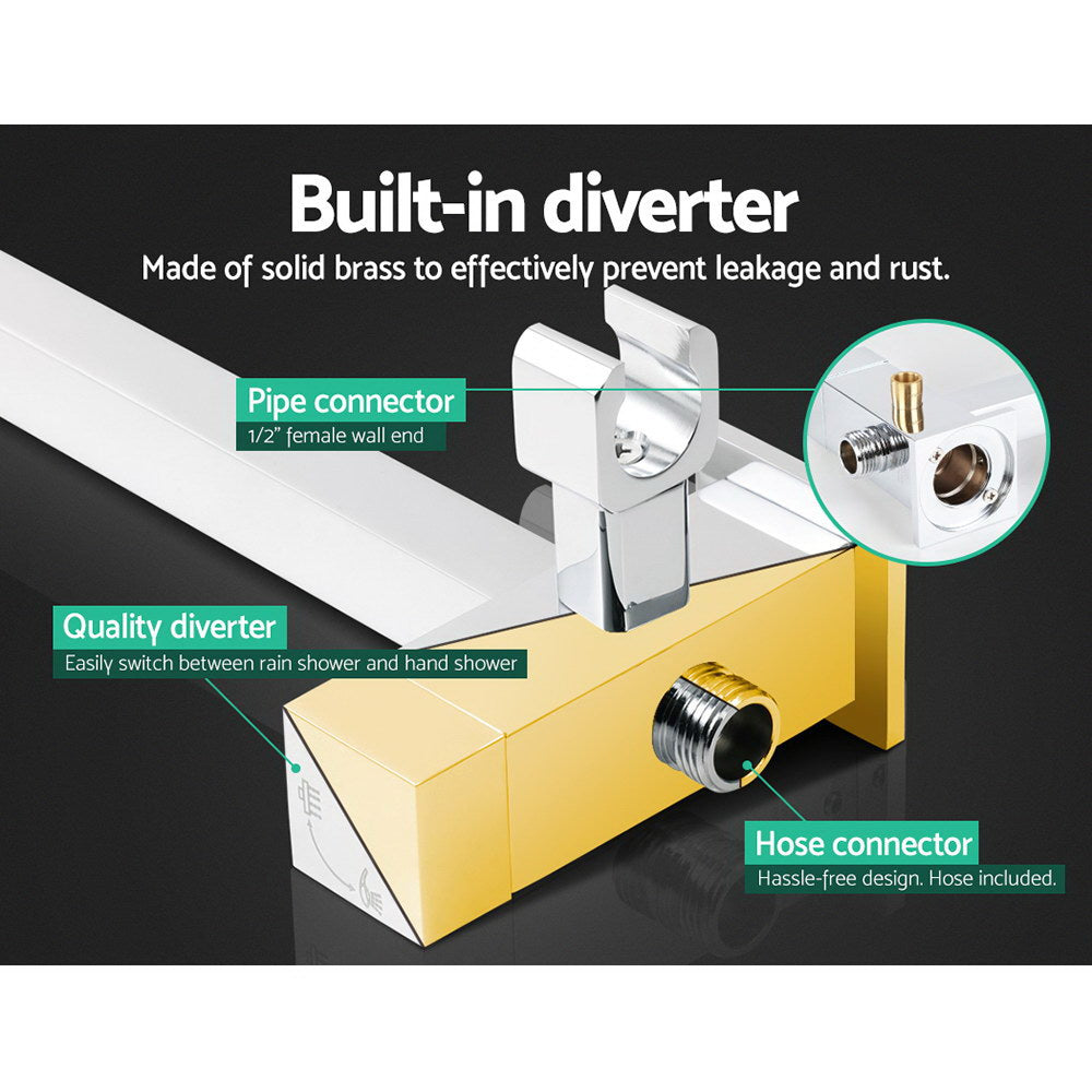 Cefito 8'' Rain Shower Head Set Handheld Square High Pressure Mixer Tap Chrome
