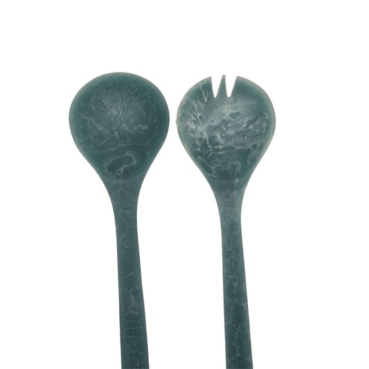Blue Resin Salad Server Set -Handcrafted