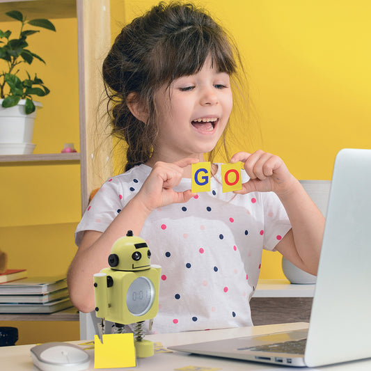 Laser Kids Robot Alarm Clock - Yellow