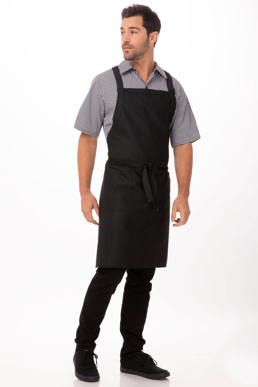 Cross-Back Black Bib Apron by Chef Works