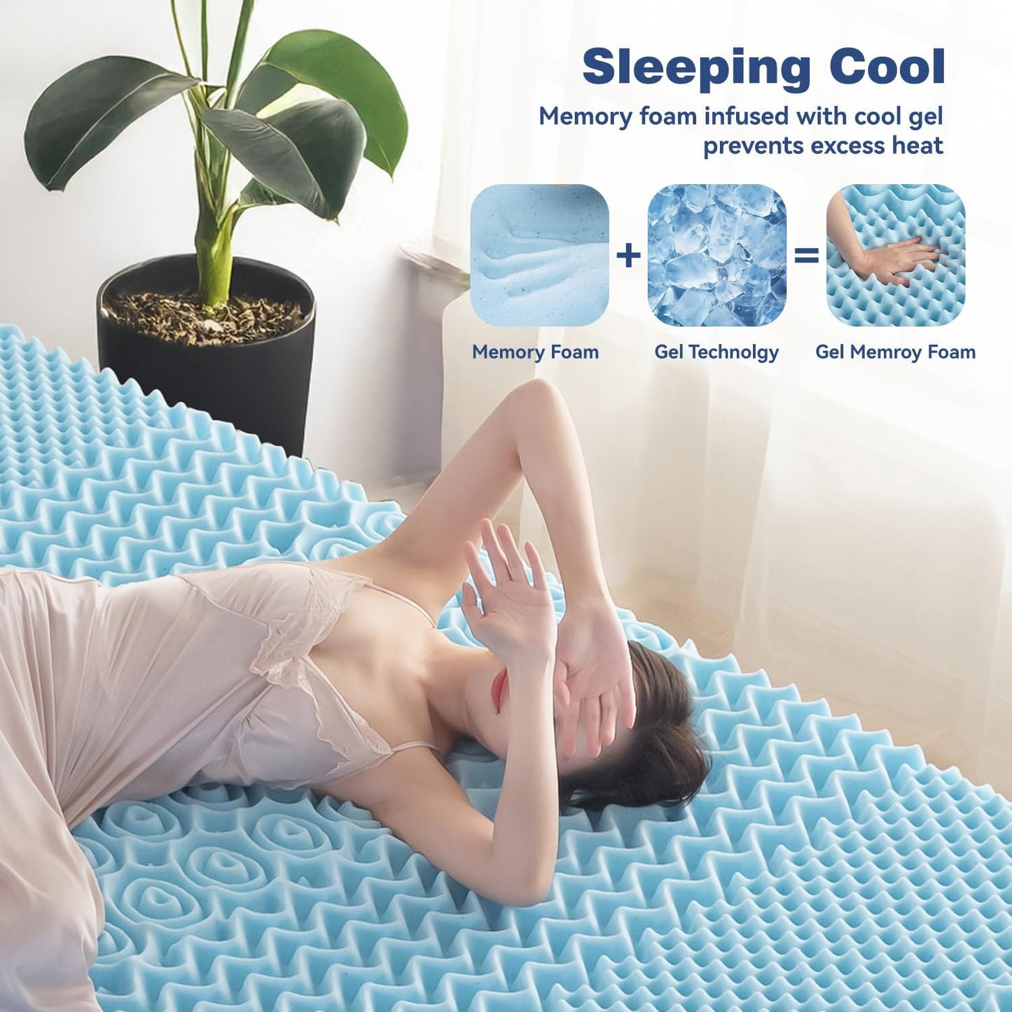 King Mattress Topper Memory Foam 7-Zone 8cm
