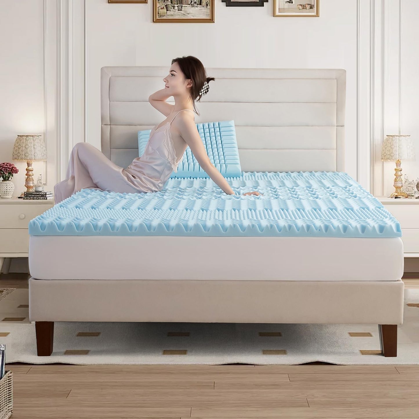 King Mattress Topper Memory Foam 7-Zone 8cm