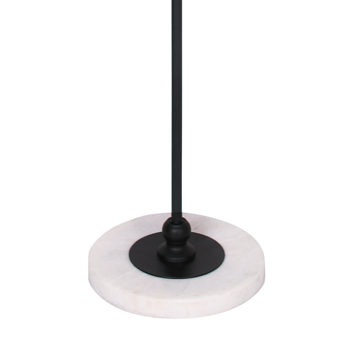Sarantino Metal Floor Lamp with Marble Base & Ghost-White Shade