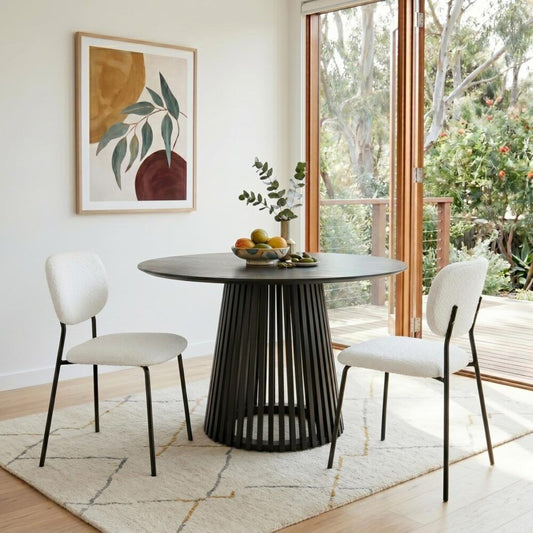 White Whisper Teddy Fabric Dining Duo