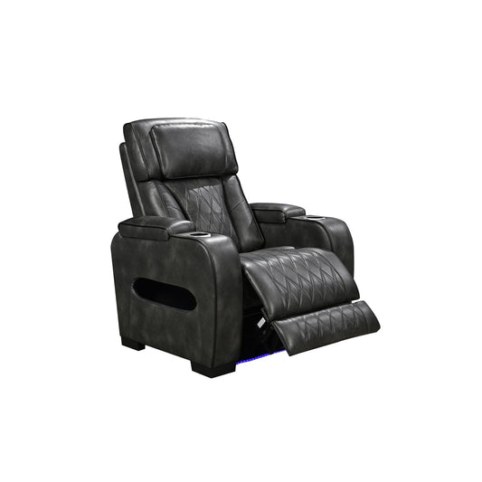 1 Seater Electric Air Leather Dark Grey Recliner