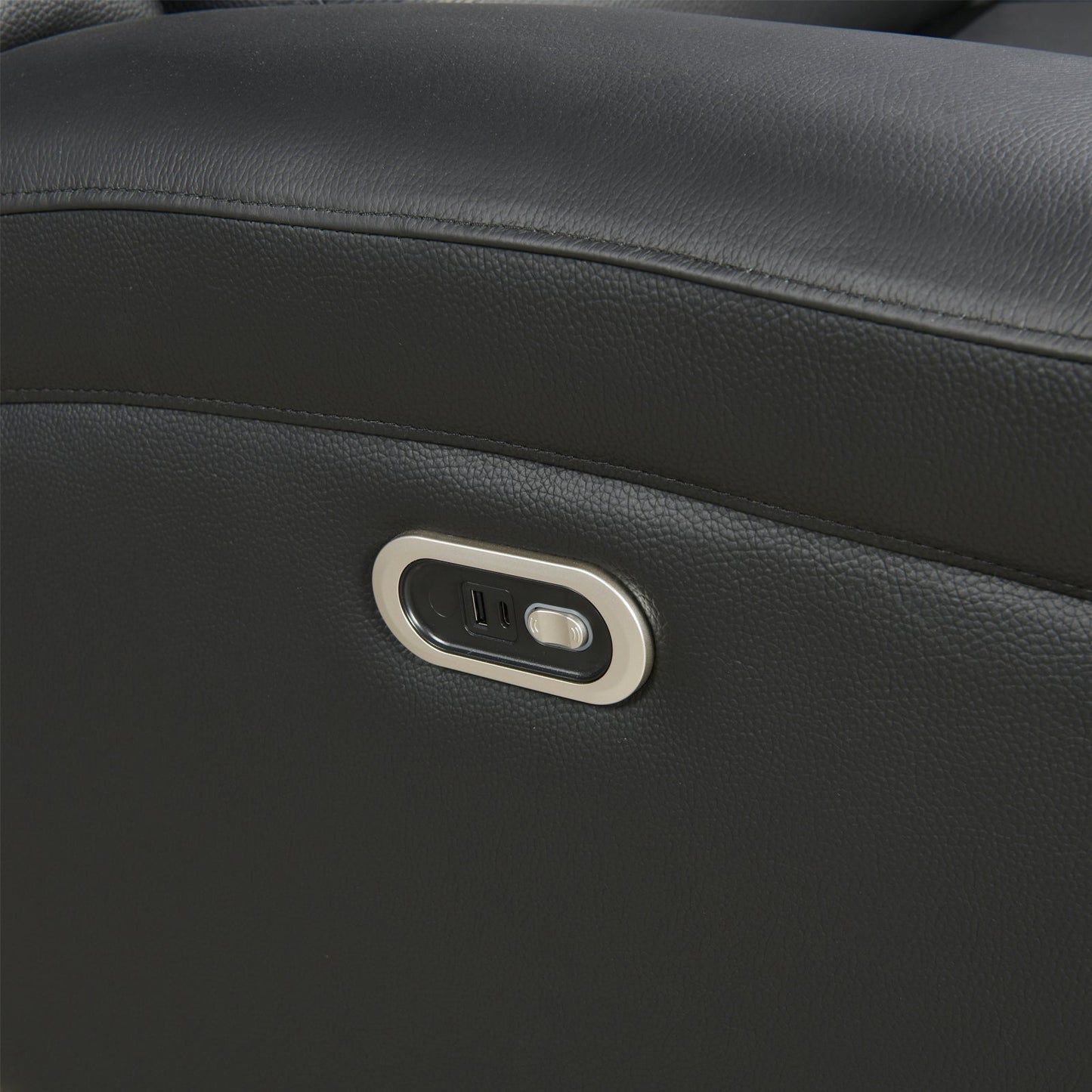 1 Seater Electric Leather/PVC Black Recliner