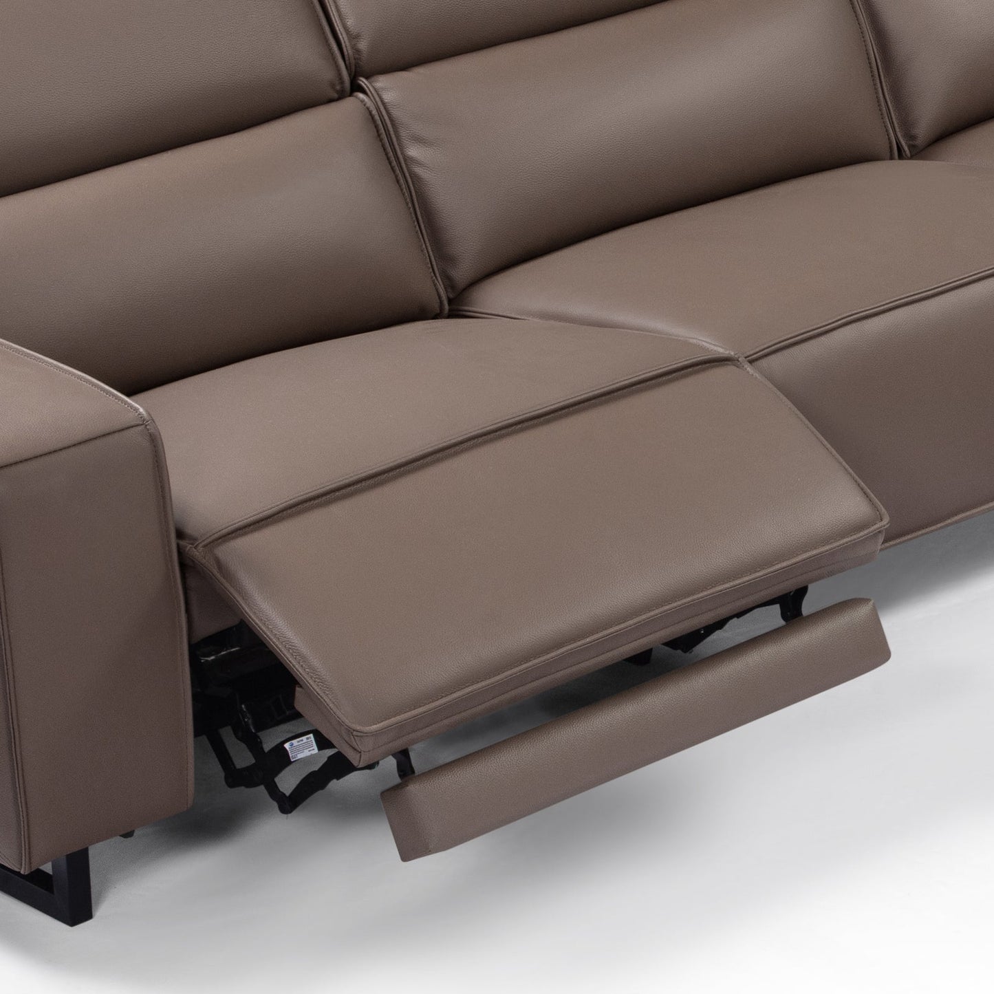 5 Seater Real Leather Sofa with Power Recliner Adjustable Headrest Wooden Frame Corner Lounge