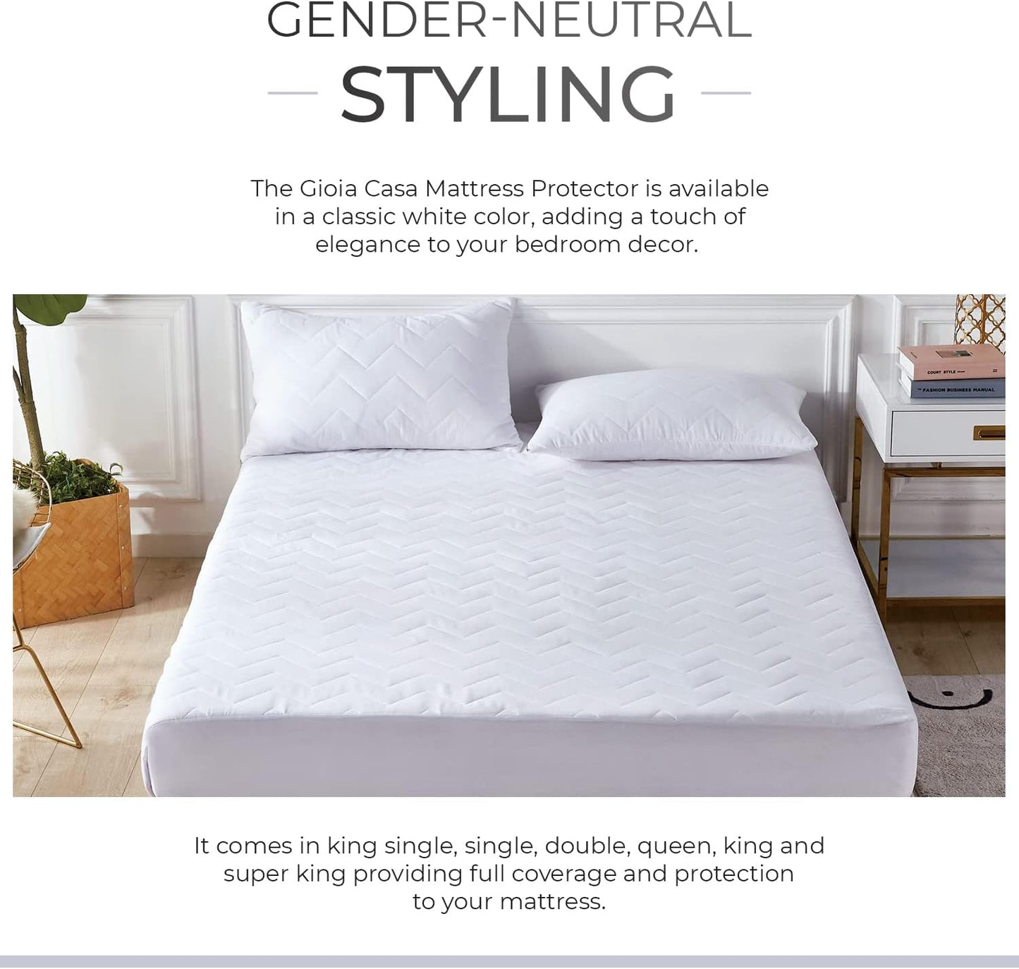 100% Ultra-Soft Cotton Quilted Anti-Microbial Mattress Cover Protector - Single Size