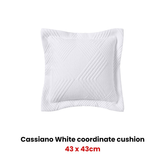 Bianca Cassiano White Square Filled Cushion 43 x 43cm