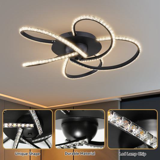 Irie Dimmable 5 Lights LED Ceiling Light - Black
