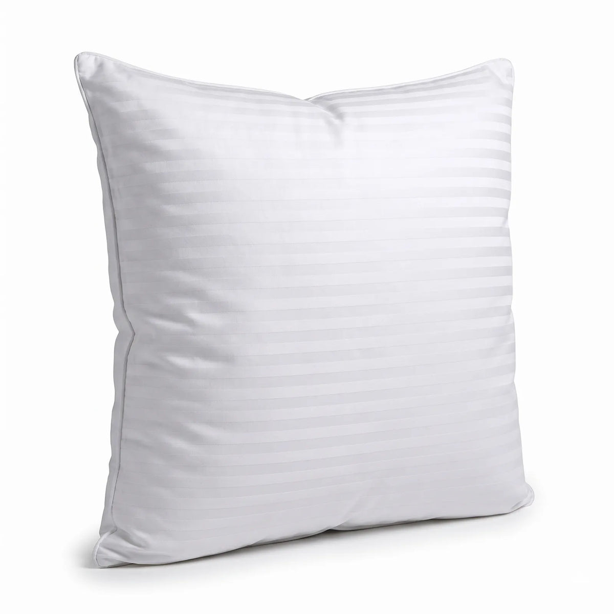 2x 100% Cotton European Pillowcase 400 Thread Count Hotel Quality - Striped White (65x65cm)