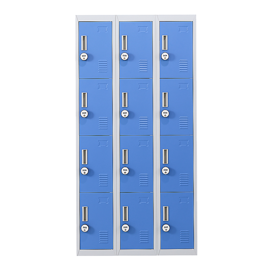 12-Door Locker for Office Gym Shed School Home Storage - 4-Digit Combination Lock