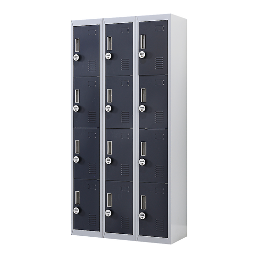 12-Door Locker for Office Gym Shed School Home Storage - 4-Digit Combination Lock