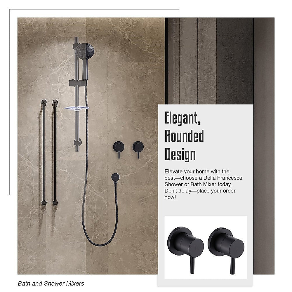 Bathroom Shower Bath Hot and Cold Mixer WATERMARK Certified in Black