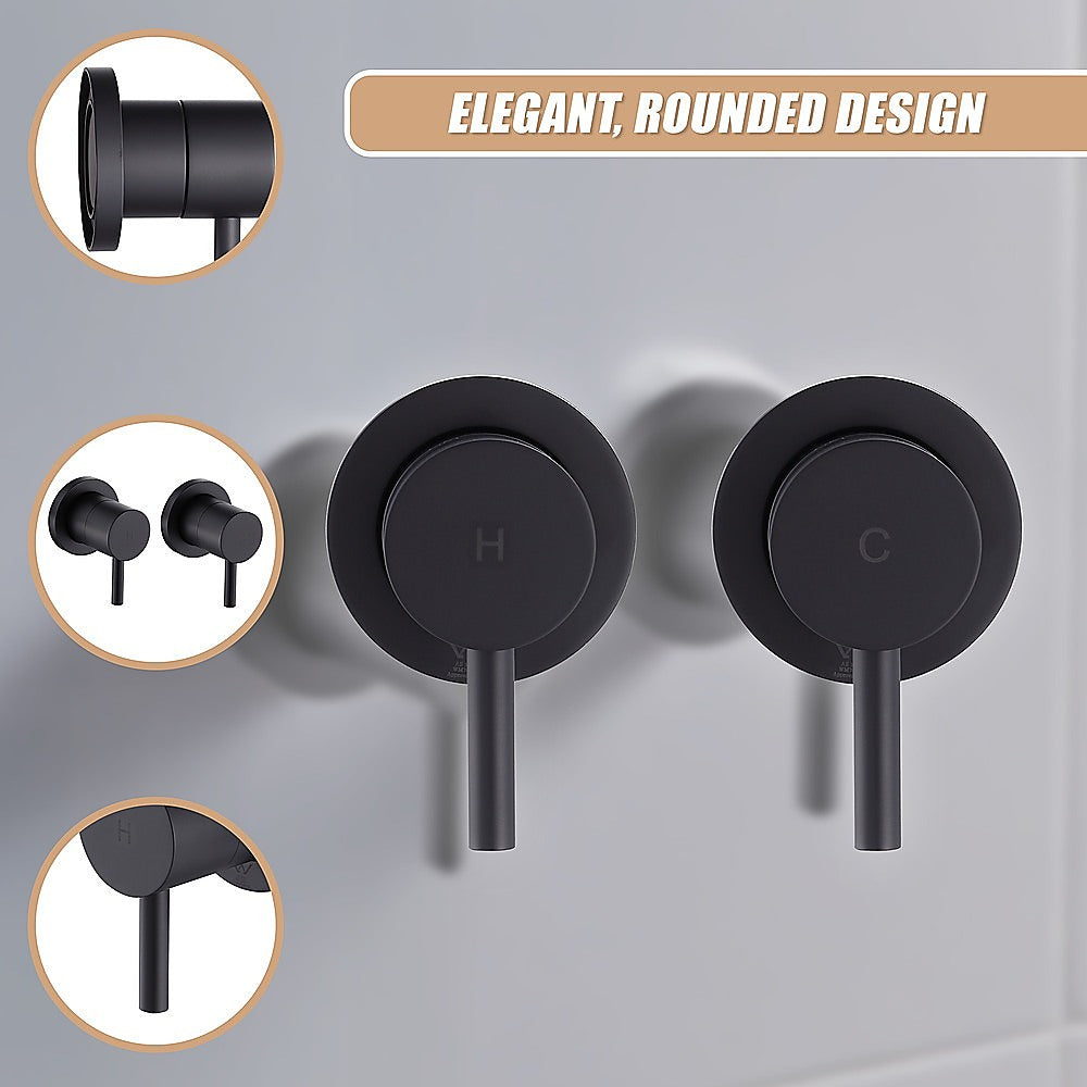 Bathroom Shower Bath Hot and Cold Mixer WATERMARK Certified in Black