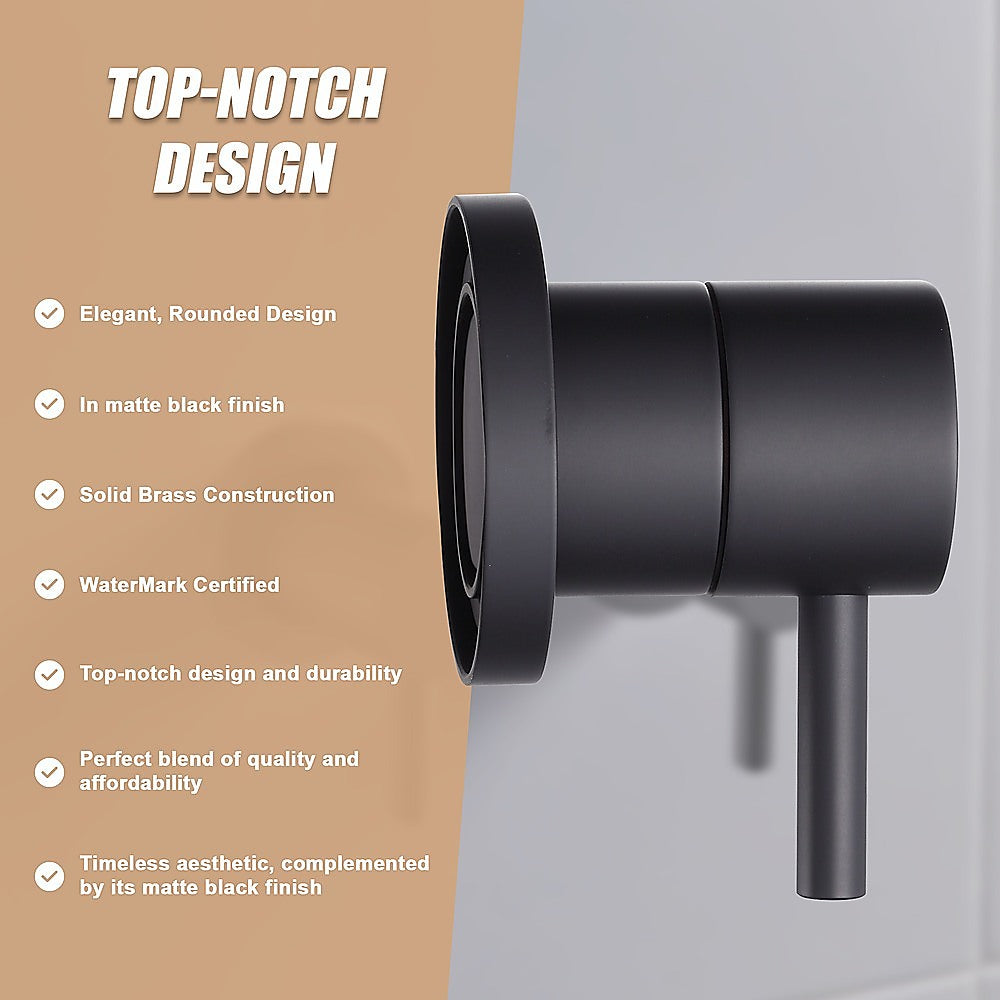 Bathroom Shower Bath Hot and Cold Mixer WATERMARK Certified in Black