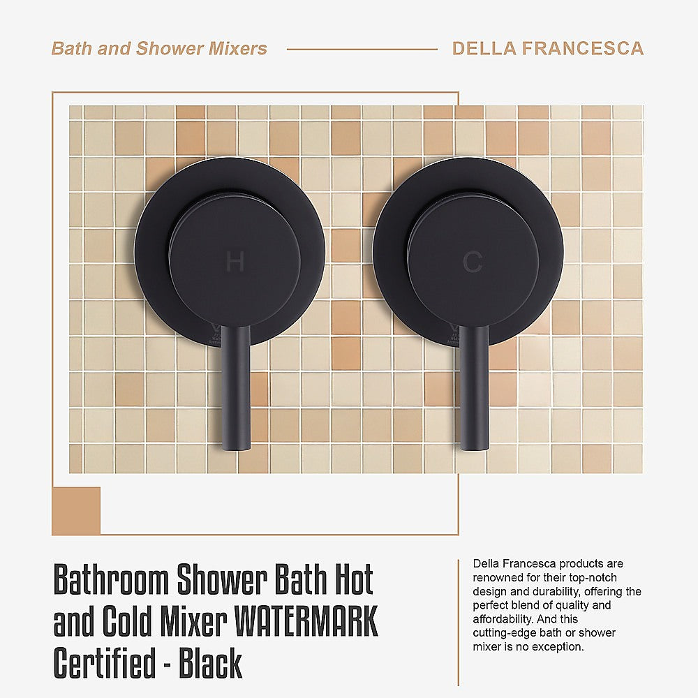 Bathroom Shower Bath Hot and Cold Mixer WATERMARK Certified in Black