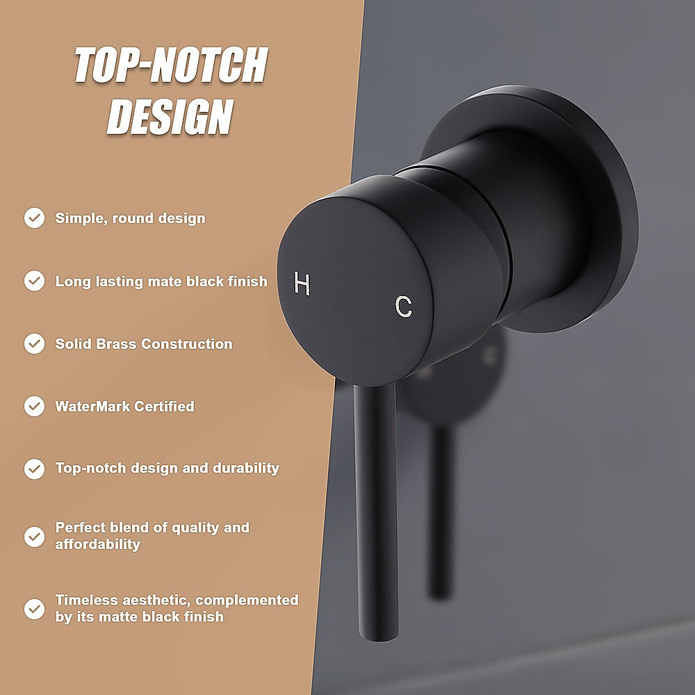 Single Round Shower Bath Mixer Tap Bathroom WATERMARK Approved