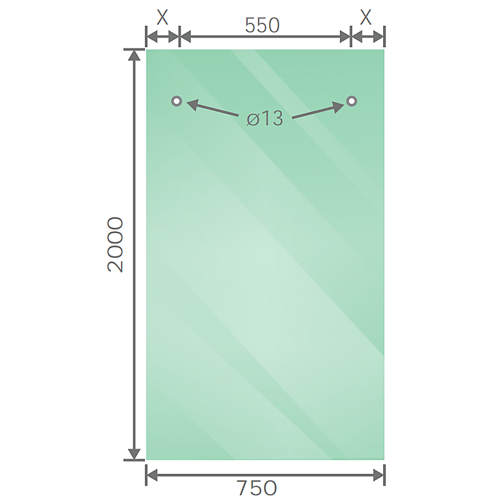 150cm Frameless Glass Sliding Shower Door with Black Rail and Hardware