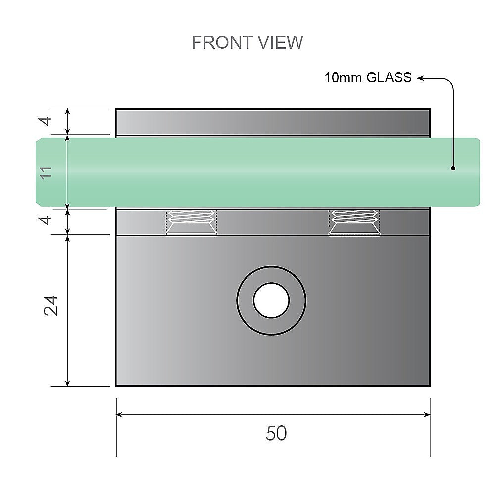 80cm Reeded Single Shower Glass Screen with White F-brackets & Square Pole