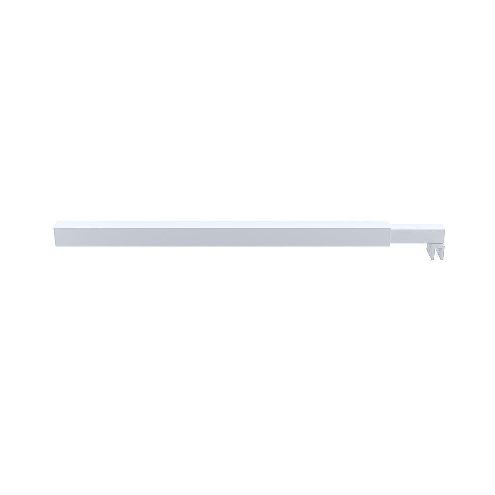 80cm Reeded Single Shower Glass Screen with White F-brackets & Square Pole
