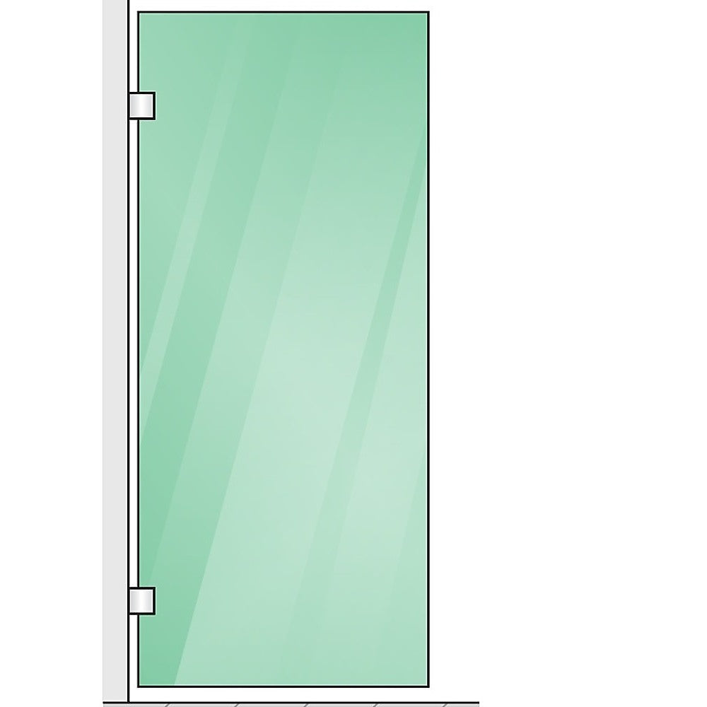 120x200cm Glass Shower Screen with White Wall Channel & Round Pole