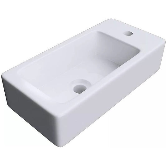 Small Compact Bathroom Cloakroom Hand Wash Basin Sink Ceramic Wall Hung