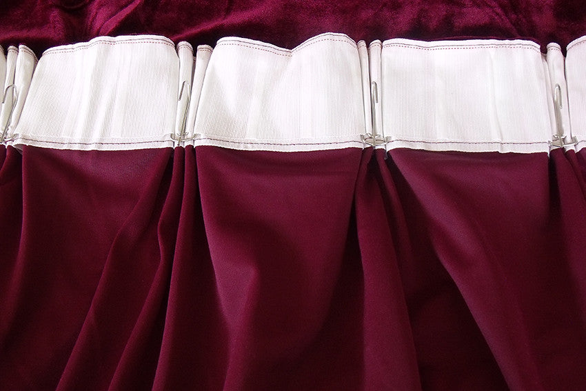 Large Velvet Curtains 610 x 230cm with 4m blockout + 30 Hooks New Burgundy