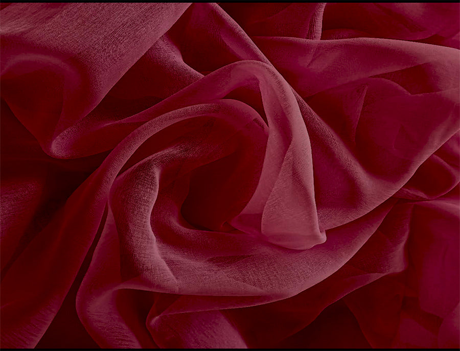 2 Long Drop Sheer Voile Curtains 592cm wide 270cm Drop Pinch Pleat + Hooks Wine