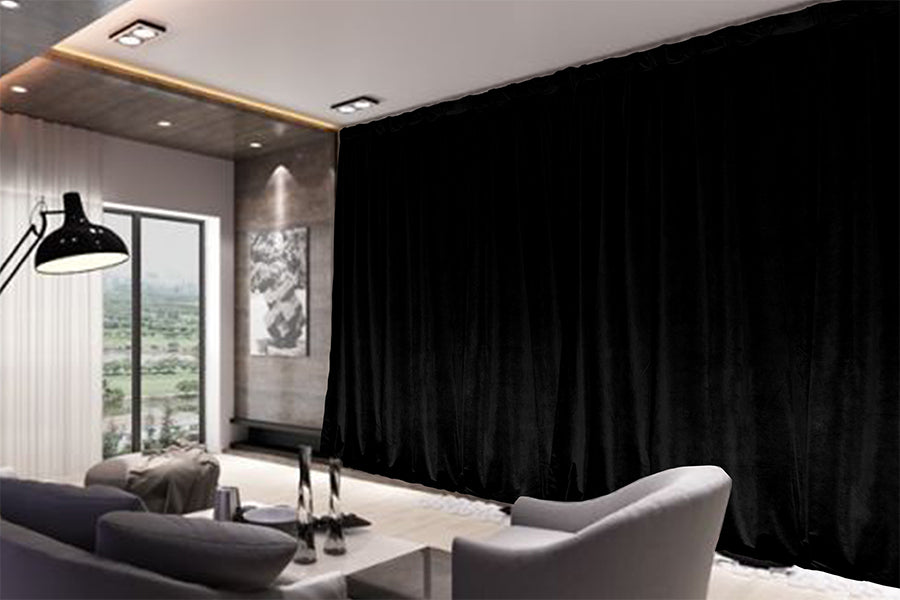 Large Thick Velvet Blockout Curtains 560x 230cm PINCH PLEAT 2 panel+Hooks Black