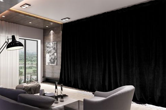 Large Thick Velvet Blockout Curtains 560x 230cm PINCH PLEAT 2 panel+Hooks Black