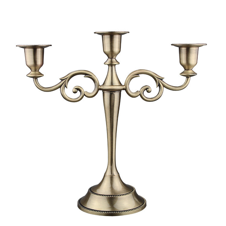 Copper Elegant Metal Candelabra 3 Arm Candle Holder -  Decorative Candelabra for Home, Weddings, Events