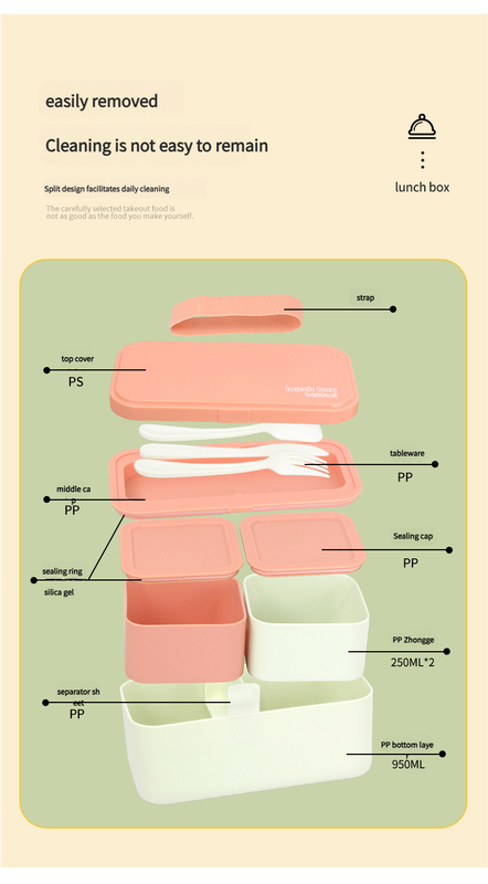 Eco - Friendly Lunch Box - Portable with Compartments(green)