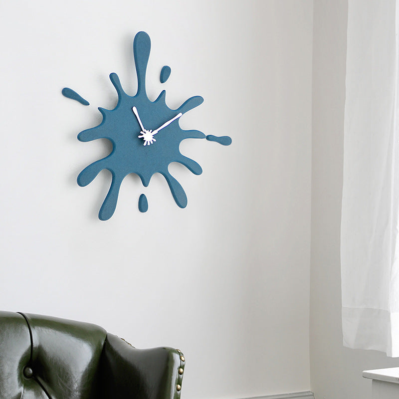 Creative Splatter Design Wall Clock - Silent Movement, Modern Decorative Timepiece(yellow)