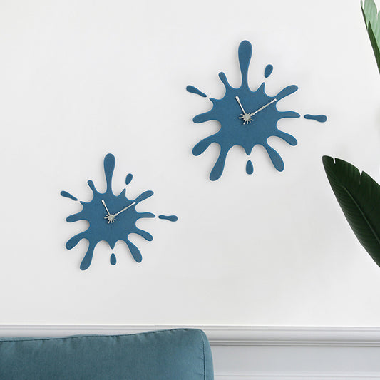 Creative Splatter Design Wall Clock - Silent Movement, Modern Decorative Timepiece(black)
