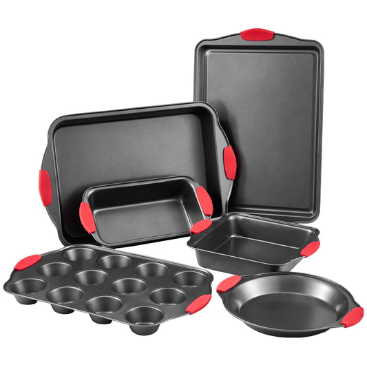 VEVOR Baking Pan Set 6-Piece Nonstick Carbon Steel Set with Silicone Handles