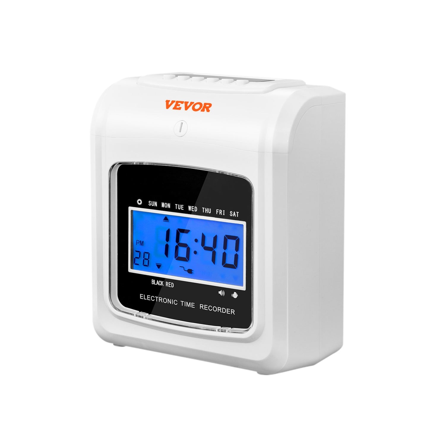 VEVOR Punch Time Clock, Time Tracker Machine for Employees of Small Business, 6 Punches per Day, Time Clock Punch Machine Includes 102 Time Cards, 1 Ink Ribbon and 2 Security Keys