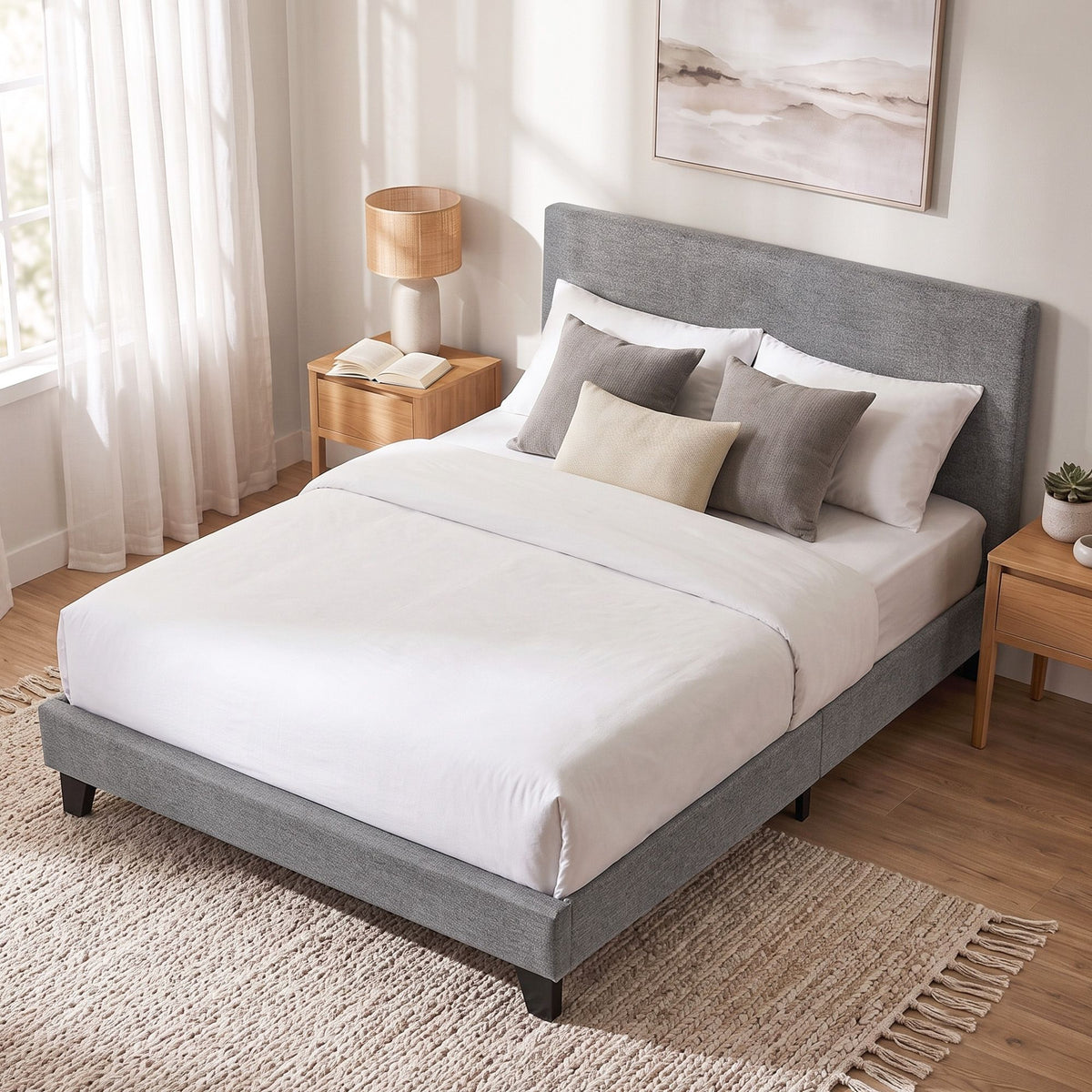 Artiss Bed Frame Double Size Grey NEO