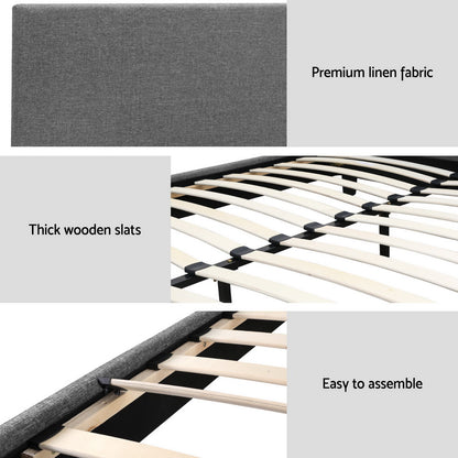 Artiss Bed Frame Queen Size Grey NEO