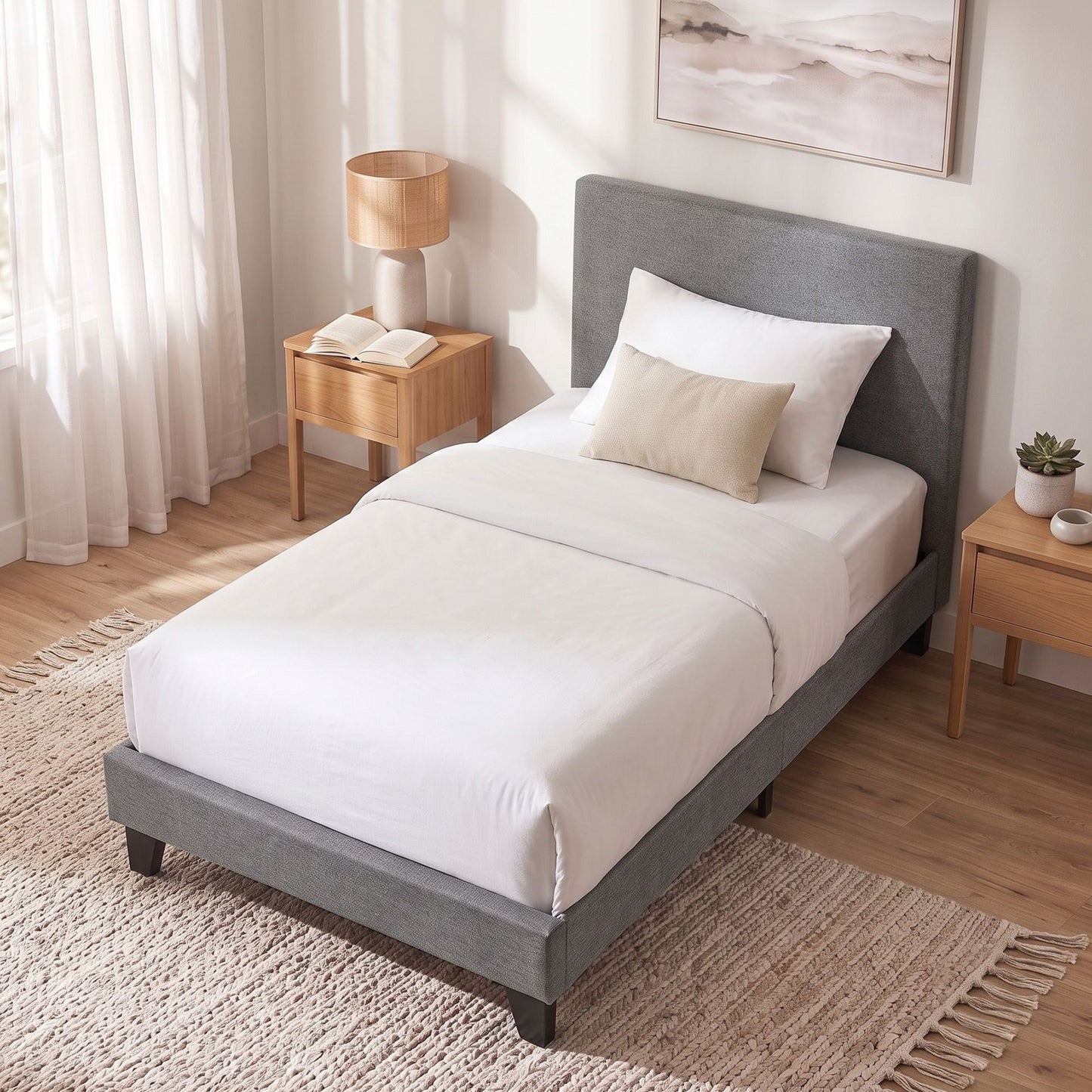 Artiss Bed Frame Single Size Grey NEO
