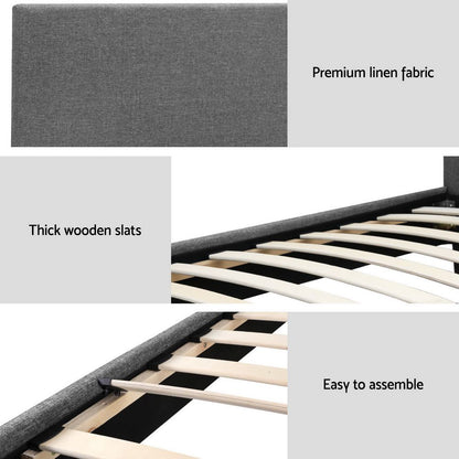 Artiss Bed Frame Single Size Grey NEO