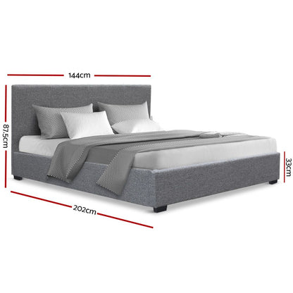 Artiss Bed Frame Double Size Gas Lift Grey NINO