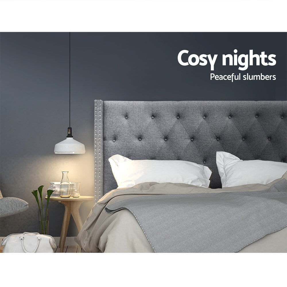 Artiss Bed Head Headboard Queen Size Fabric - LUCA Grey