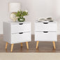 Artiss 2X Bedside Table 2 Drawers - BODEN White