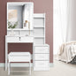 Artiss Dressing Table Stool Set 4 Drawers White
