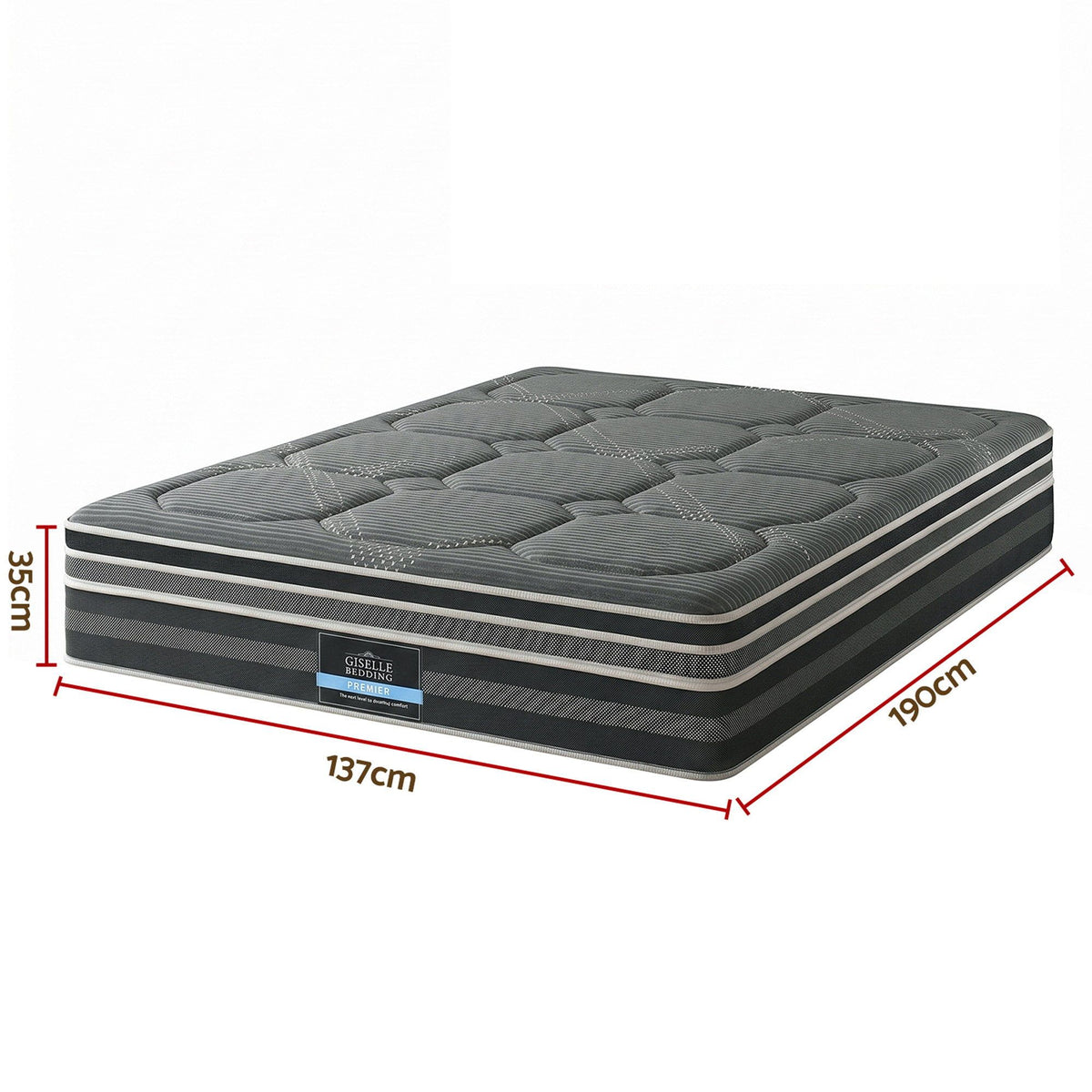 Giselle Mattress 35cm Hybrid Pocket Spring Euro Top Double