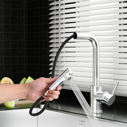 Kitchen Mixer Tap Pull Out Rectangle 2 Mode Sink Basin Faucet Swivel WELS Chrome