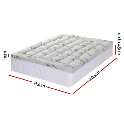 Giselle Mattress Topper 11cm Pillowtop toppers Bamboo Queen