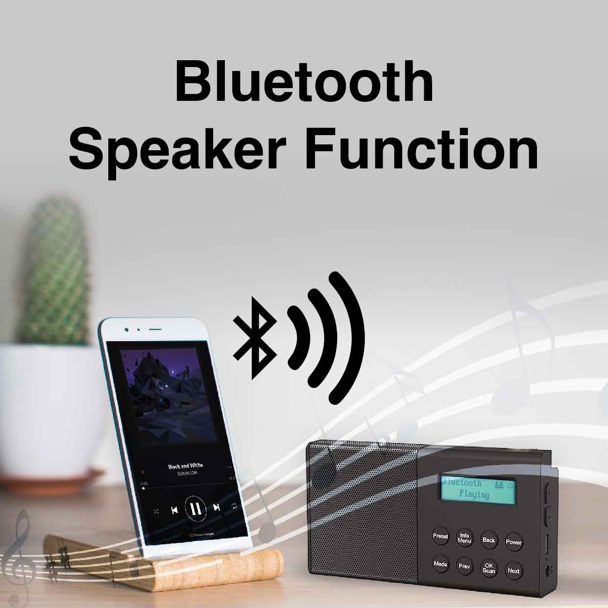 Laser DAB Plus FM Portable Radio with Bluetooth